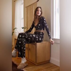 Urban Outfitters Out From Under Sweet Dreams Notch Neck Top & Pant Set